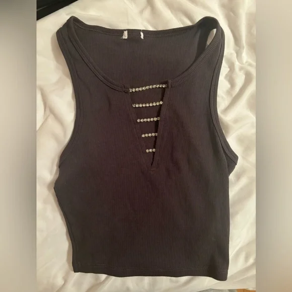 Rhinestone Rodeo Ribbed Tank - Picture 3 of 3